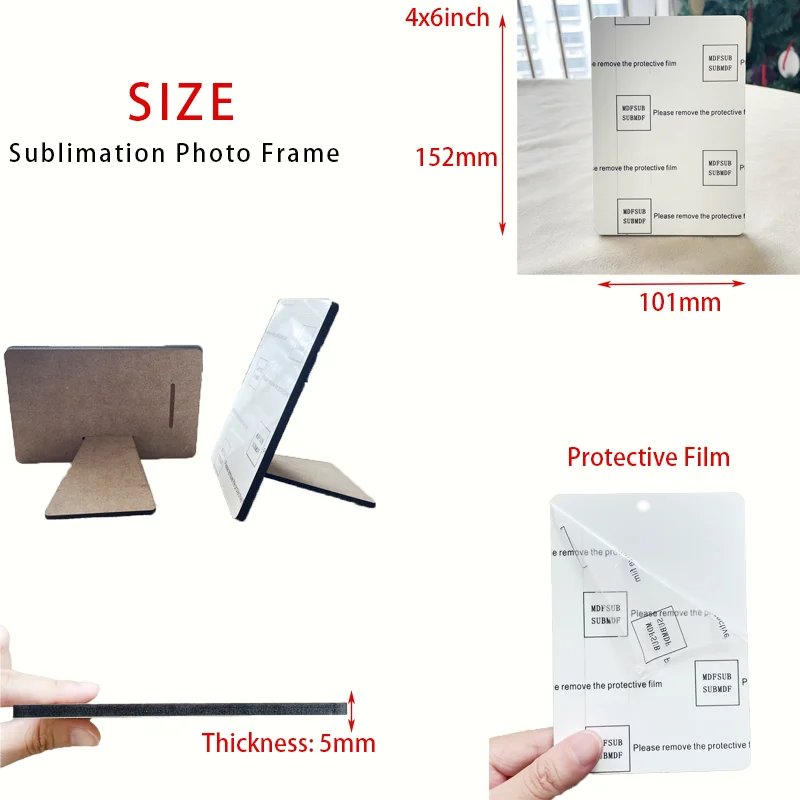 Производитель MDFSUB 4x6 'сублимационная панель MDF сублимационная заготовка Mdf фоторамка деревянные бляшки с защитной пленкой