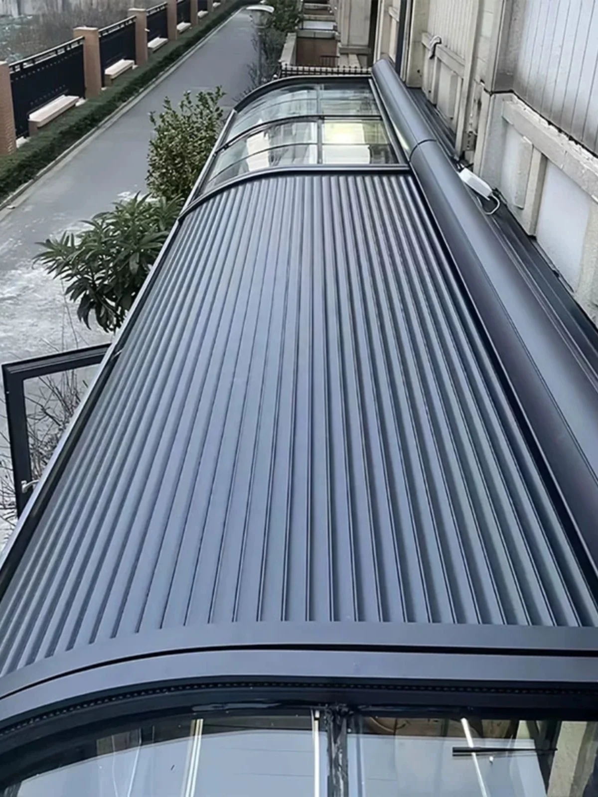 waterproof automatic aluminium rolling shutters roof systems exterior retractable glass cover