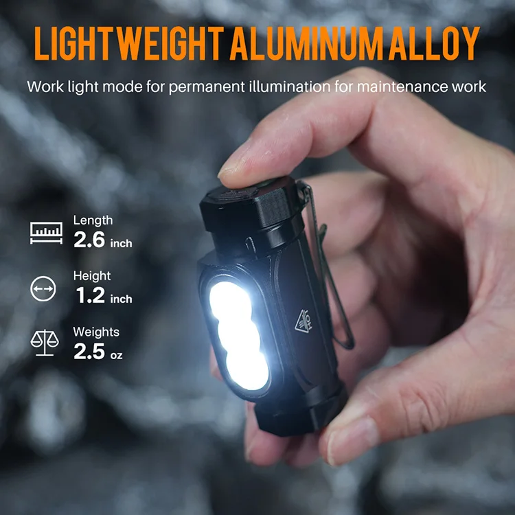 Boruit HP130 Rechargeable Waterproof IP68 Portable Pocket Light Keychain Mini EDC mini led flashlight With Magnet,clip