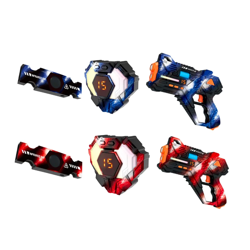 2Players battle wireless shooting led light laser gun and vest toy for kids adults