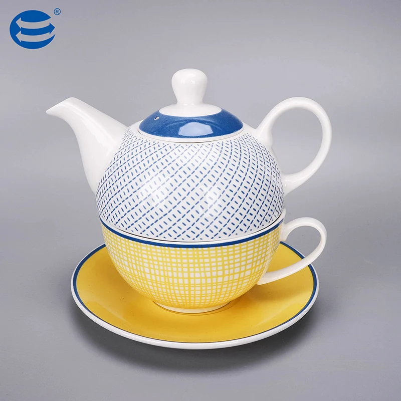 Excellent customized teapot for one ceramic tea sets new bone china tea coffee & tea cup sets porcelain drinkware set