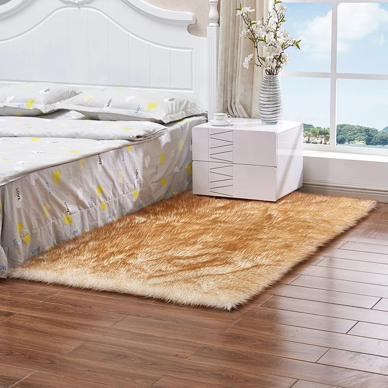 Sheepskin Soft Long Hair Faux Australian Wool Area Rug Living Room Floor Set Luxury Faux Fur Carpets And Rugs