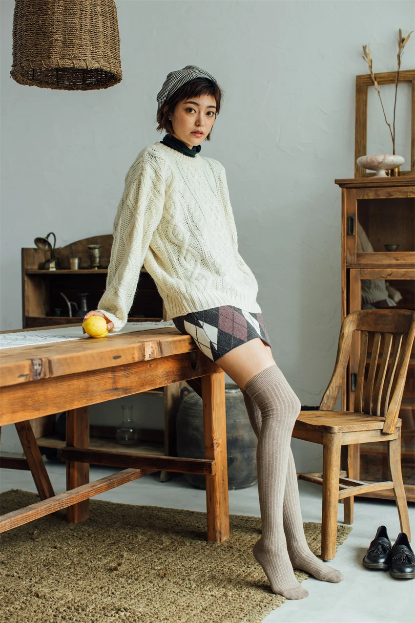 Большие размеры, зимние носки для женщин, женские, gg, блестящие, очень длинные, плюс размер, вязаные, выше колена, до бедра