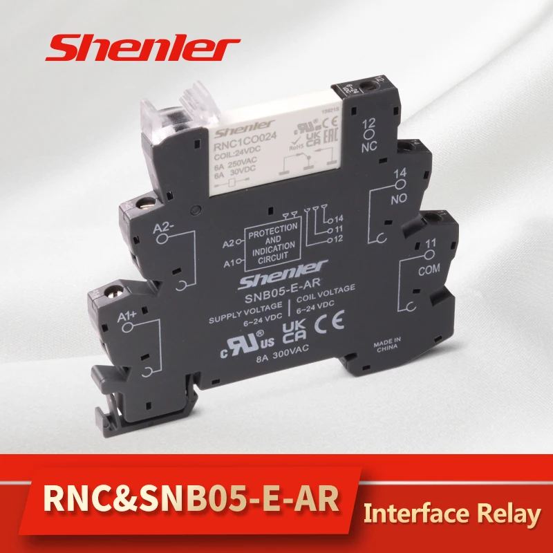 shenler RNC1CO024+SNB05-E-AR slim relay 6A with socket replace HF41F