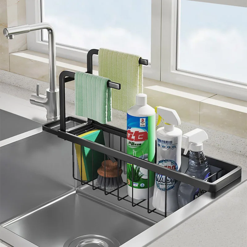 Royalunion Brush Holder Shelf Sink Storage Basket Home Kitchen Soap Sponge  Accessories Drain Rack Storage Sink Organizer Rack