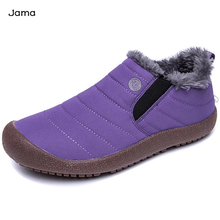 Jama 2021 Big Size Waterproof Anti-Slip New Short Fur Warm Waterproof Winter Snow Boots Women