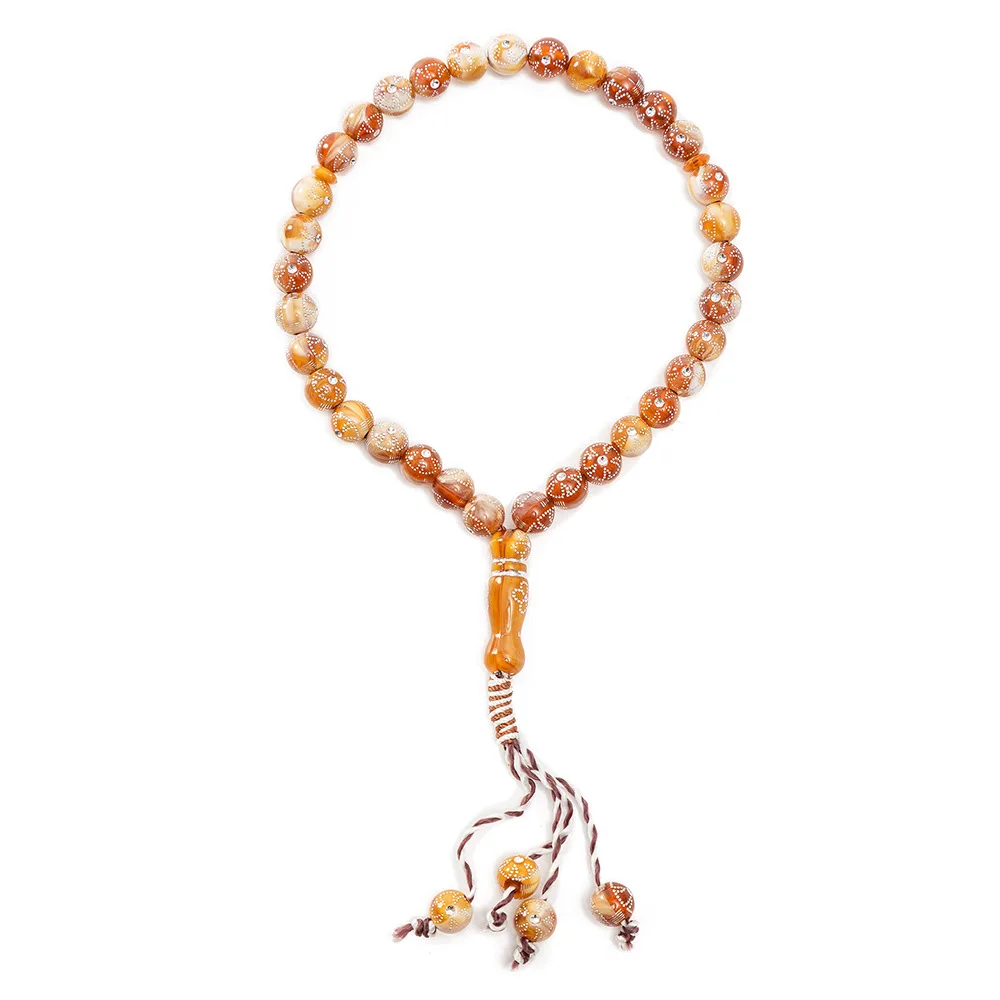 Wholesale Rosary Islamic 33 10mm Resin Diamond-studded Muslim Prayer Beads Tasbeeh Islamic Rosary