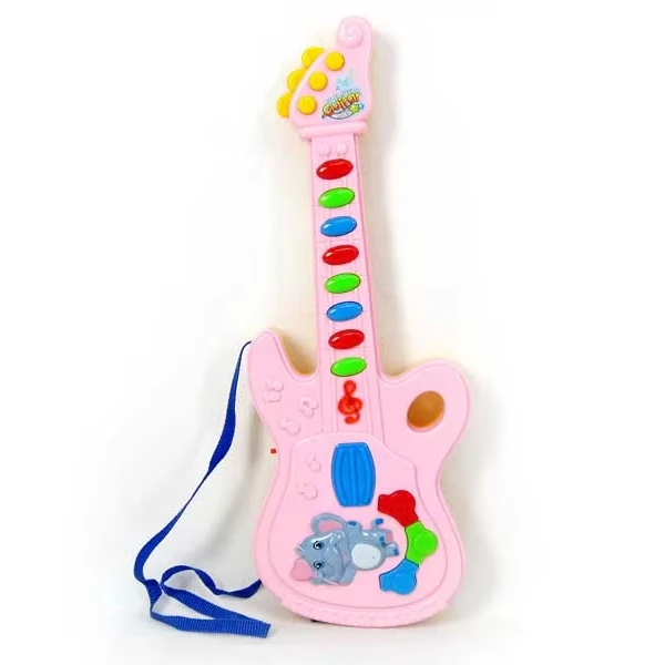 Jinming Kids Musical Instrument Toy with Music and Light Plastic Electronic Guitar Toy