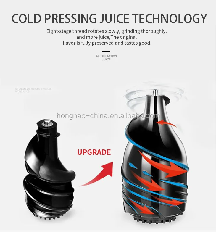 New up-grade pressing system hot sale masticate Juicer BPA free copper motor materials cold slow juicer