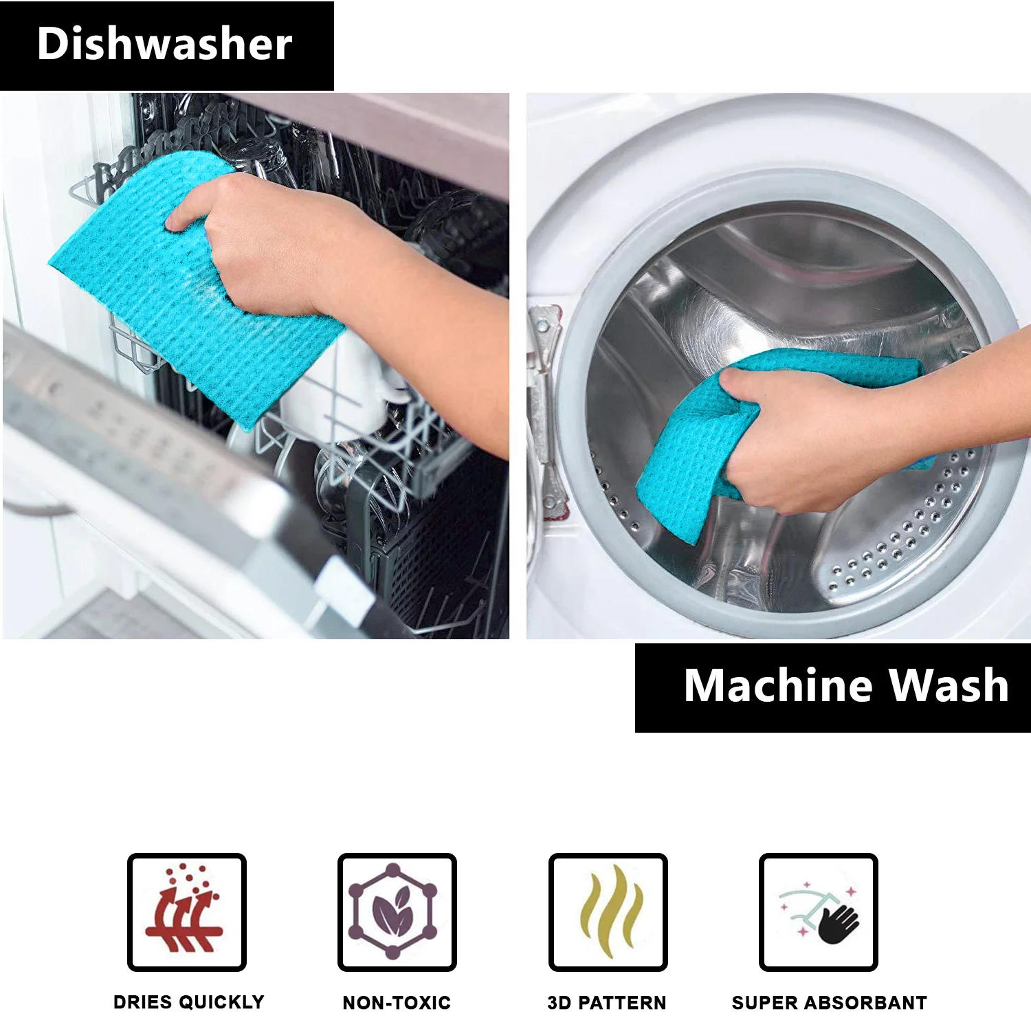 Colorful Swedish Dishcloth Reusable Cleaning Kitchen Sponge Cloth Wood Pulp Cotton Super Absorbent Drying Eco-Friendly Non-woven