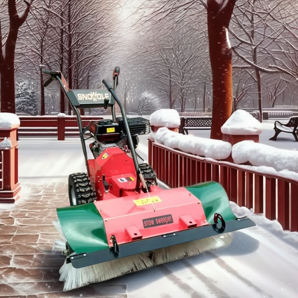Small Hand-Held Electric Start Gasoline Engine Snow Blower for Factory School Residential Area Outdoor Patio Broom snow sweeper