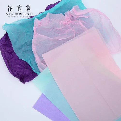 SINOWRAP Hot Sale 17g Flower Tissue Wrapper Papers Colored 35-40 pcs Gift Decorative Papel Bouquet Wrapping Paper for Florist
