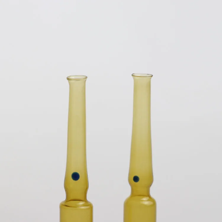 Injectable 1ml 2ml 10ml ISO glass Ampoules with Breaking Ring High Quality Ampoule with blue Color ring blue dot