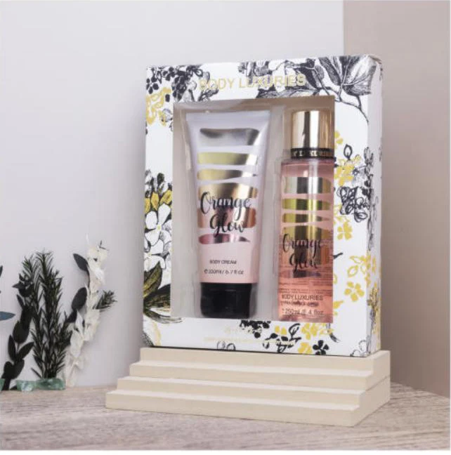Custom Logo Perfume Lasting Moisturizing 250ml Fragrance Body Spray Body mist And 226ml Body cream Set