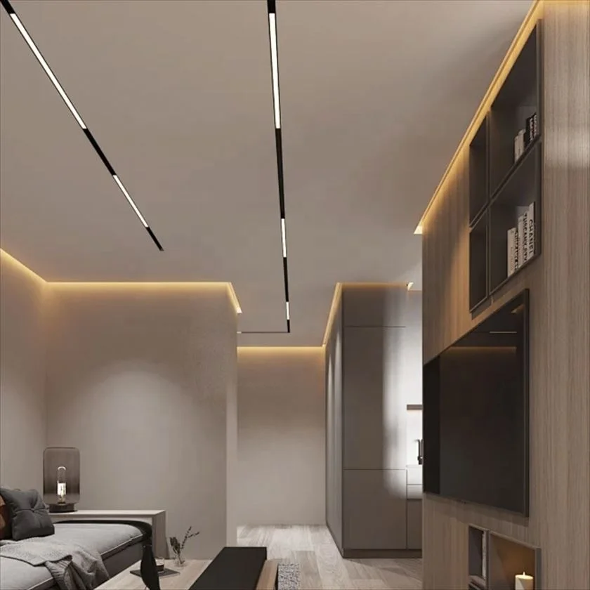 Magnetic Design Hotel Indoor Dimmable Led Adjustable Living Room Decor Magnetic Track Light Folding Grille Light