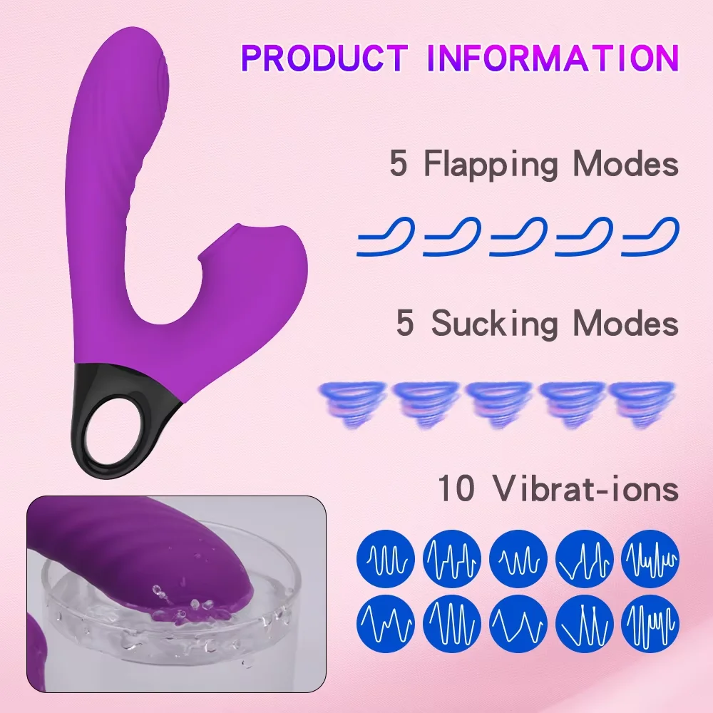 10 frequency vibration 5 sucking mode 2 in 1  G Spot vibrator dual head girl masturbation stimulating sex toys for women couples