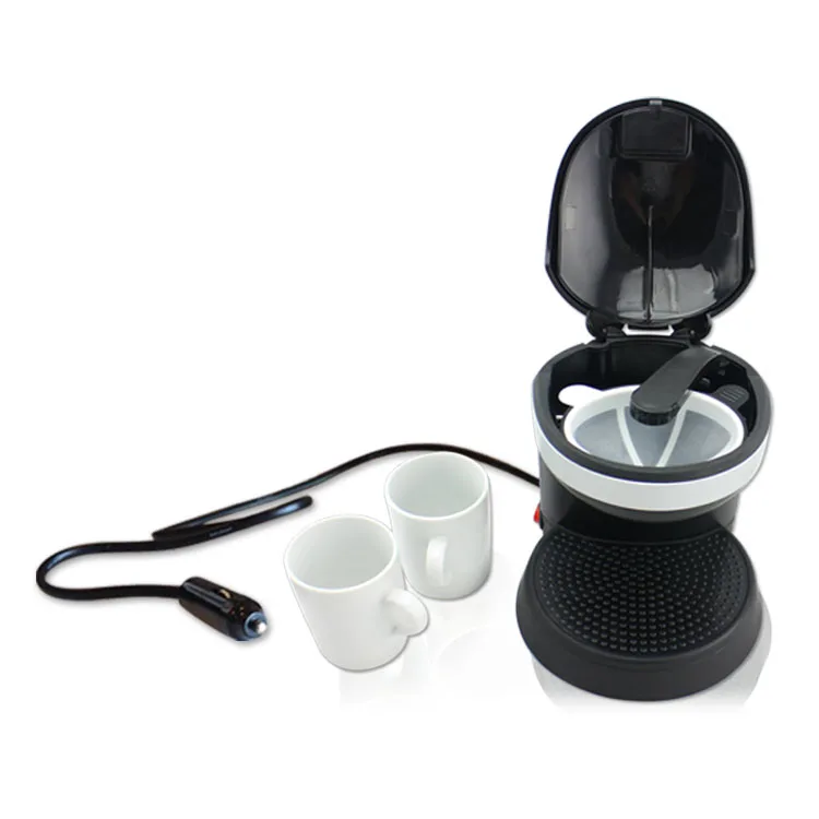 Portable 0.3L DC Plug 12V Electric Coffee Maker with Two Ceramic Cups in