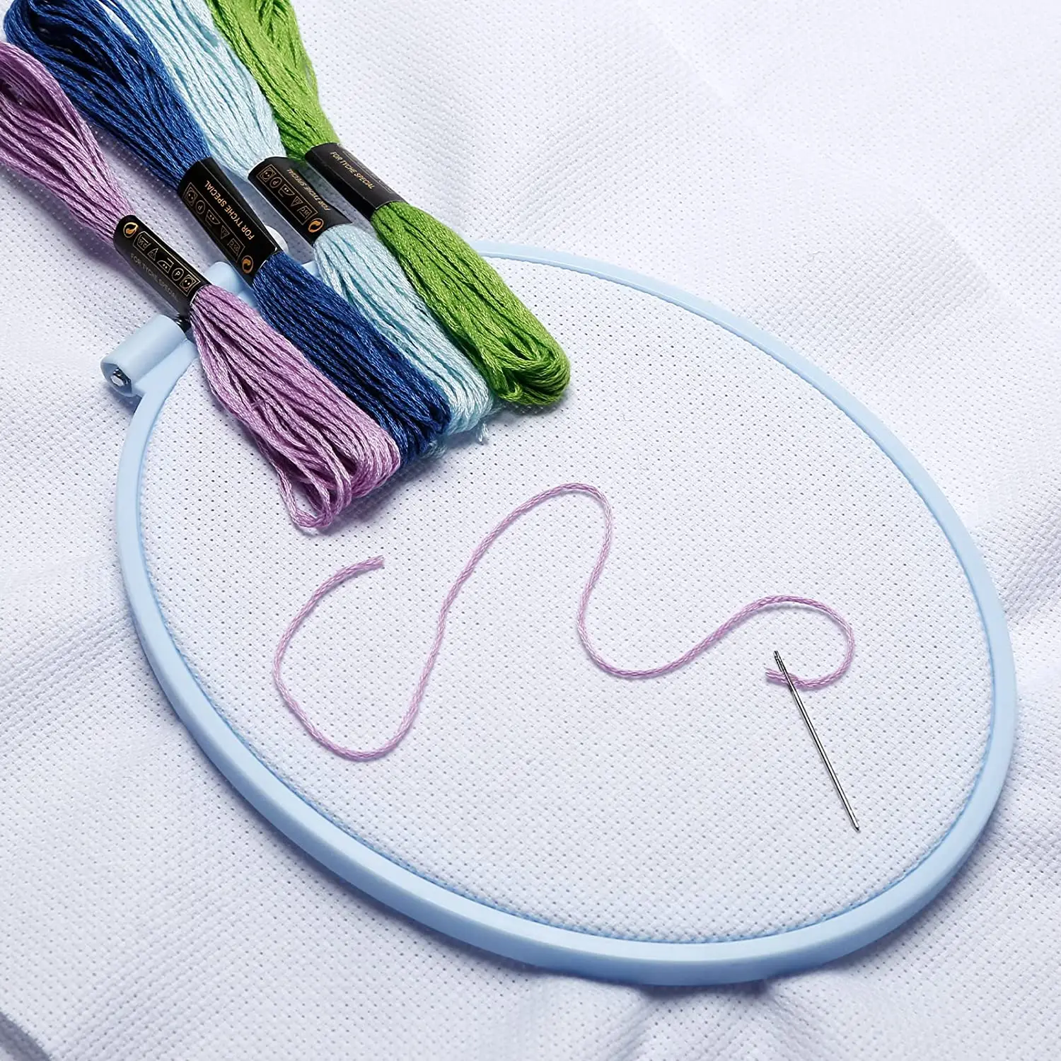 5 Sizes Oval Embroidery Hoops ABS Plastic Cross Stitch Hoops Embroidery Frames for Sewing