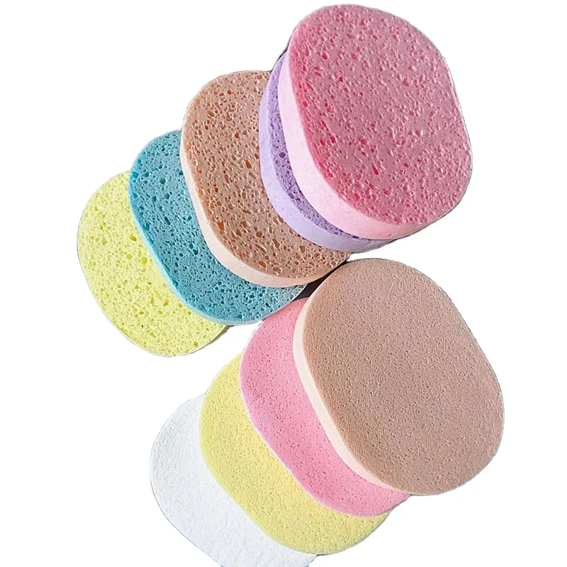 Factory Wholesale Pva Plant Particle Herbal Facial Bathing Sponge Thick Facial Sponges For Facial Cleansing