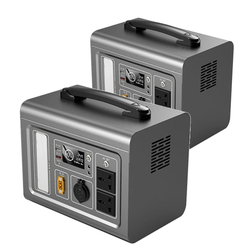 Portable Power Station 500W Outlets LED Flashlight Fast Charging Silent Solar Generator with AC/DC/USB Output for Camping