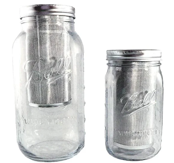 Фильтр из нержавеющей стали для кофе пищевого класса 304, фильтр для кофеварки холодного приготовления, 1 кварта, 32 унции, каменная банка с широким горлышком