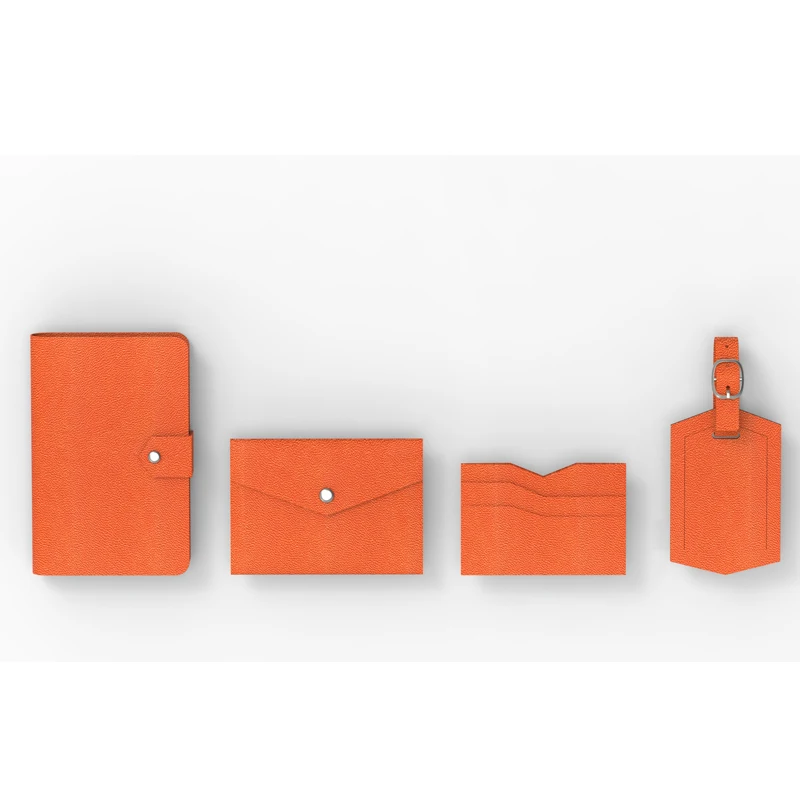 UK Small MOQ Luxury Genuine Leather Passport Cover Set Wallet with Customized Logo bag tag passport case passport printing