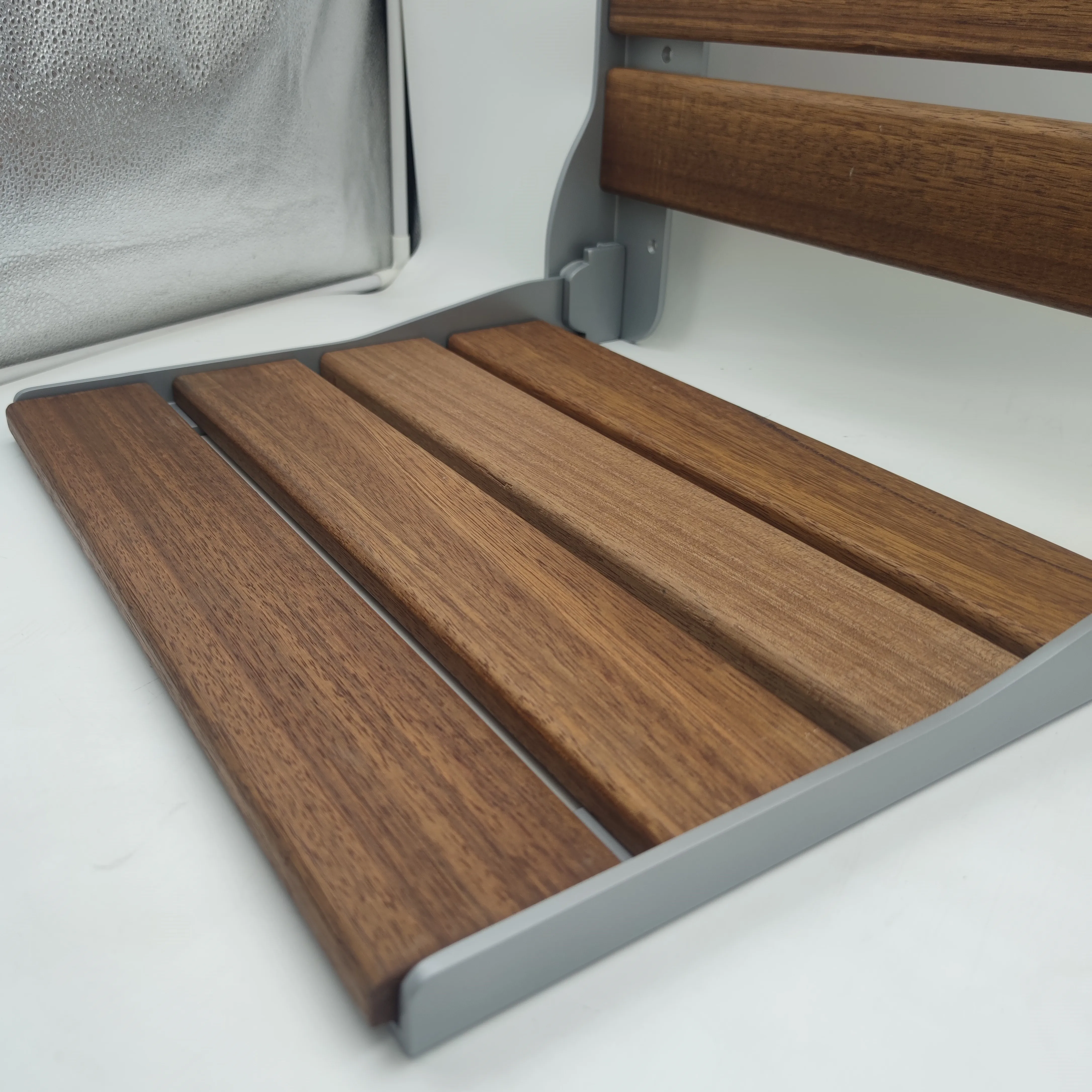 shower seat grab bar teak folding bathtub shower chair large seat with backrest 120kg weight