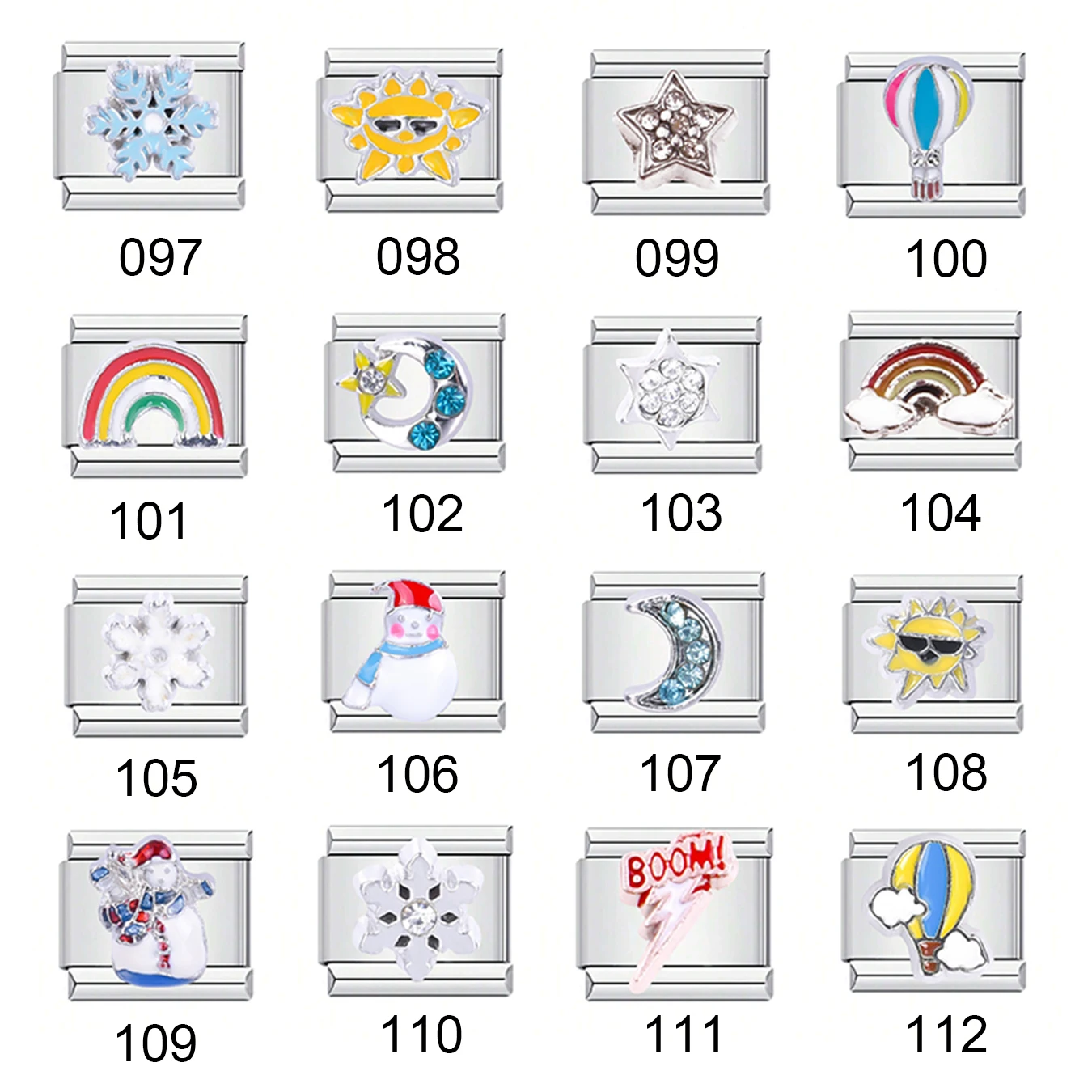 Weather Style Popular Italian Charm Bracelet DIY  Stainless Steel Modular Charm Bracelet Link
