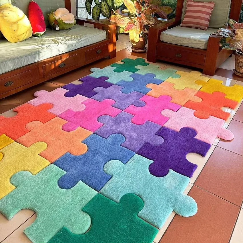 Decorative Modern Custom Acrylic Hand  Made Area Tufted Carpet wool room City rugs miracle goods for home