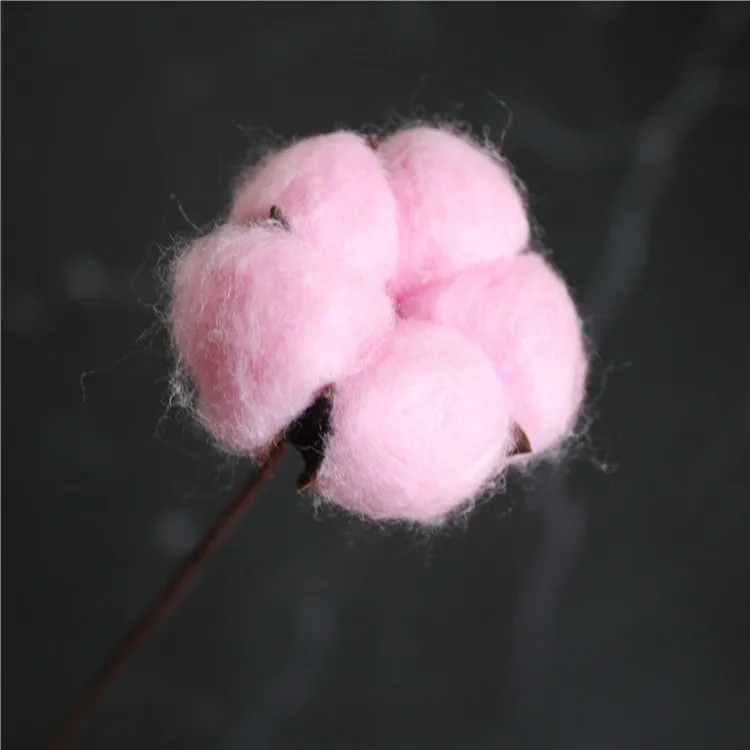 Handmade 40 cm Beautiful Dry Flower Cotton with Stem for Household Flower Arrangement Elegant Bouquet Flower Wrapping