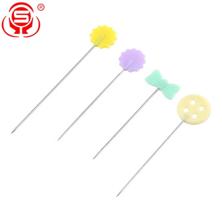 
100 Pieces Bow Tie Shaped Flower Head Pins Flat Head Straight Pins for Sewing Quilting 