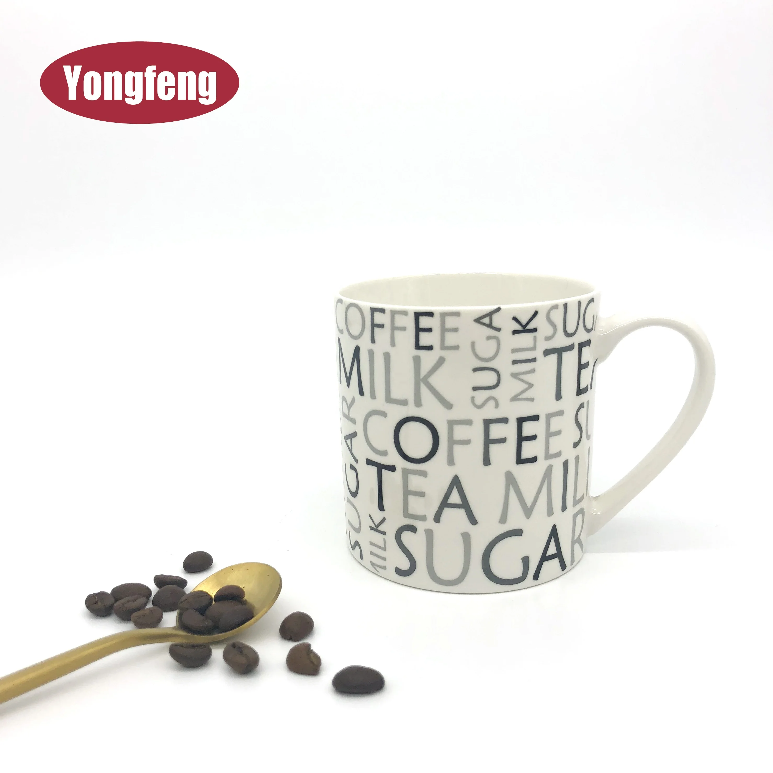 Горячая продажа на заказ Печать 12 унций оптом смешная белая керамическая кофейная молочная кружка с надписью