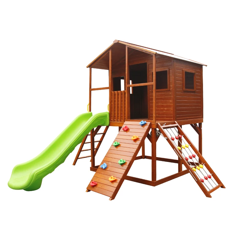Деревянный игровой домик для детей, деревянный сад, Детская маленькая игрушка, детский деревянный игровой домик с горкой