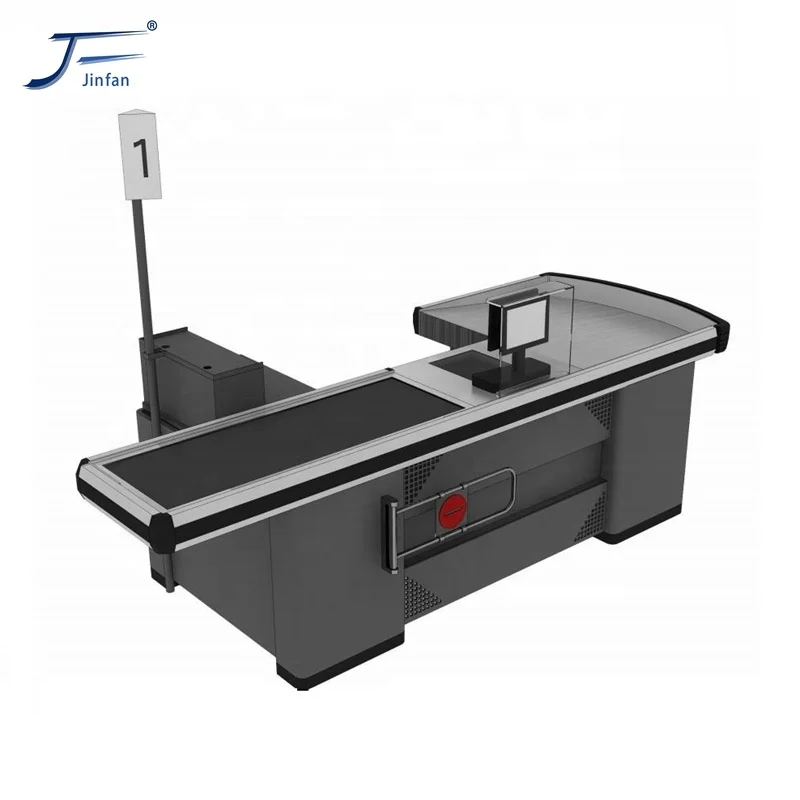 Guaranteed Quality supermarket design grocery store checkout cashier counter with conveyor belt
