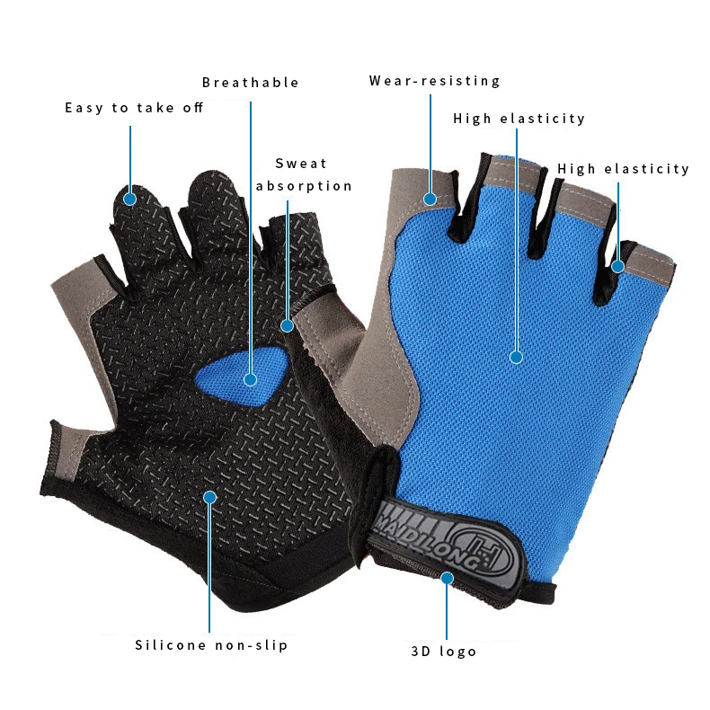 Высококачественные дышащие полупальцевые дешевые женские мужские велосипедные перчатки оптом