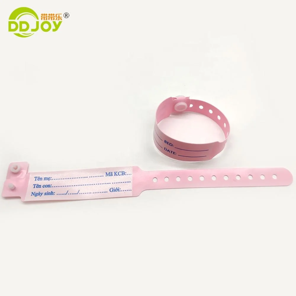 PVC Medical Patient Identification Bracelet Disposable Hospital Wristband for Mother and Baby Promotional Size for Wristband