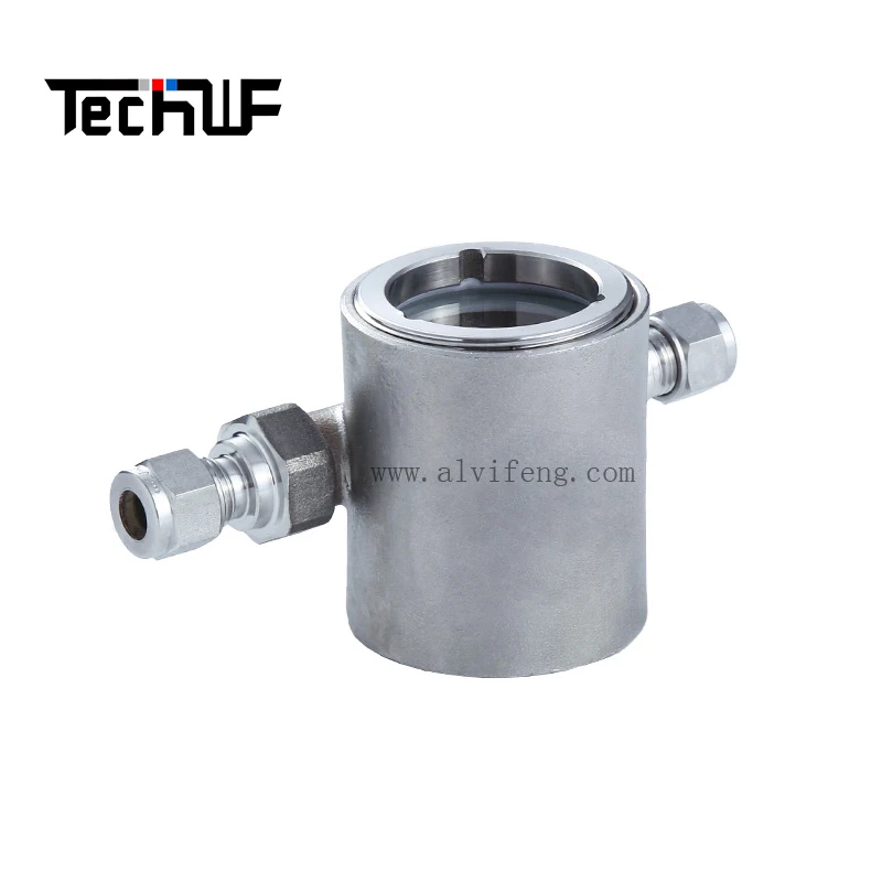 Most Popular Stainless Steel Impeller Visual Water Flow Indicator Sight Glass with Nut Impeller Water Flow