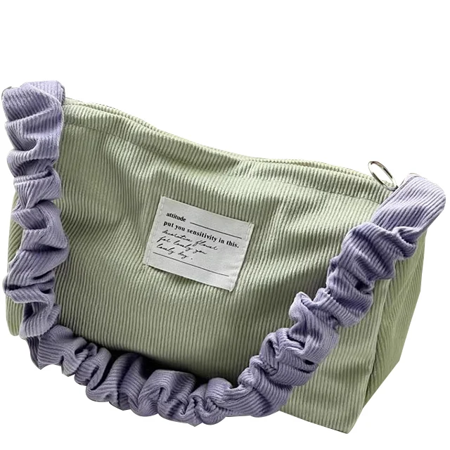Personalized color corduroy Handbags Wholesale Casual Light Weight Shoulder Bags Custom Tote Bag