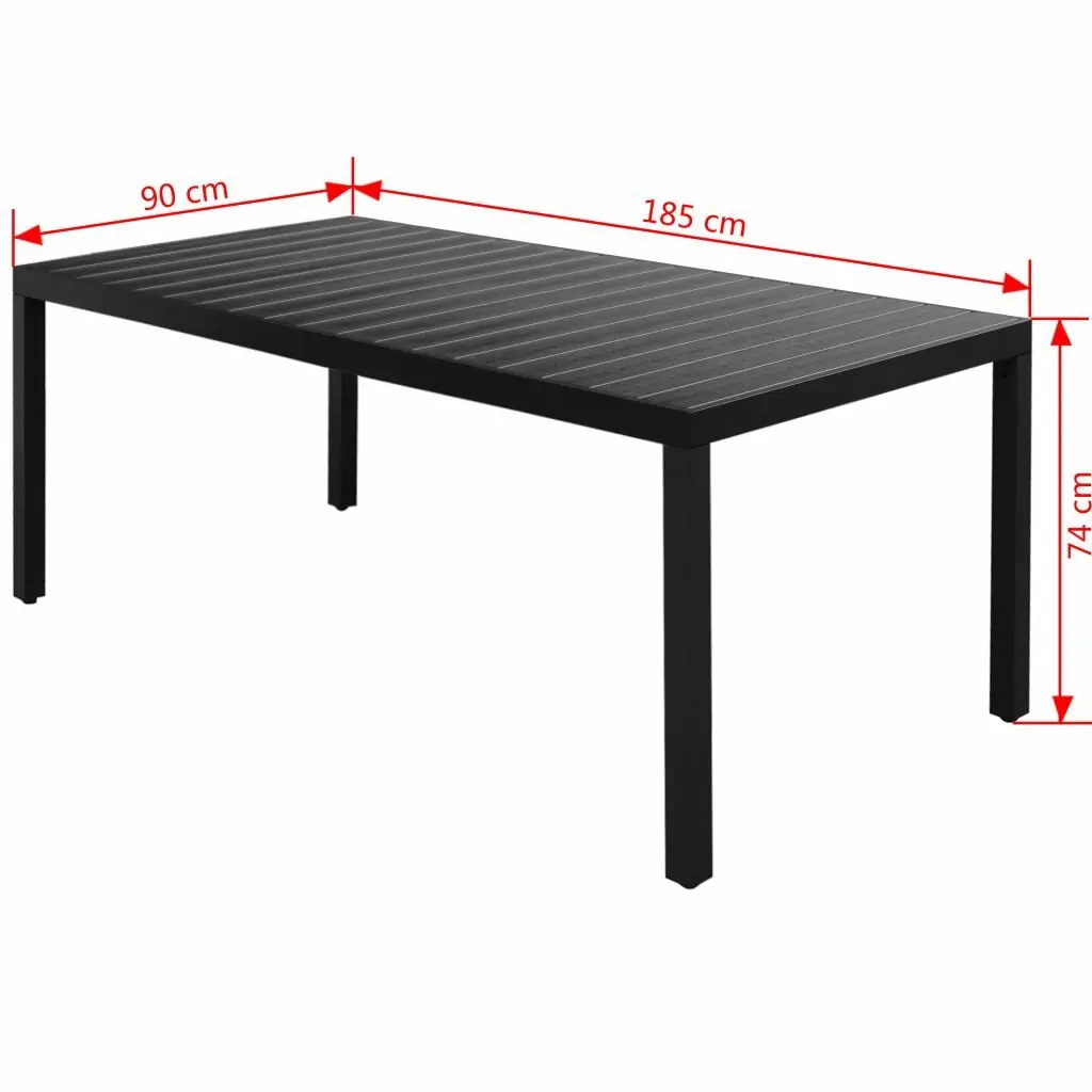 Wholesale aluminum plastic wood patio outdoor dining garden table