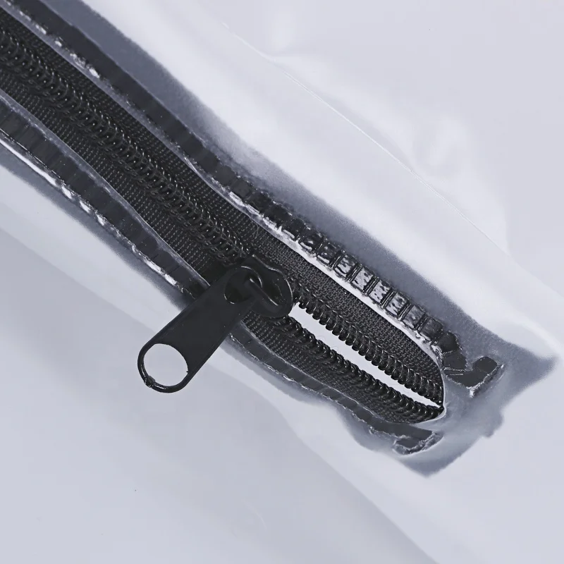 Биоразлагаемый матовый прозрачный дорожный косметический пакет из ПВХ на молнии с логотипом заказчика