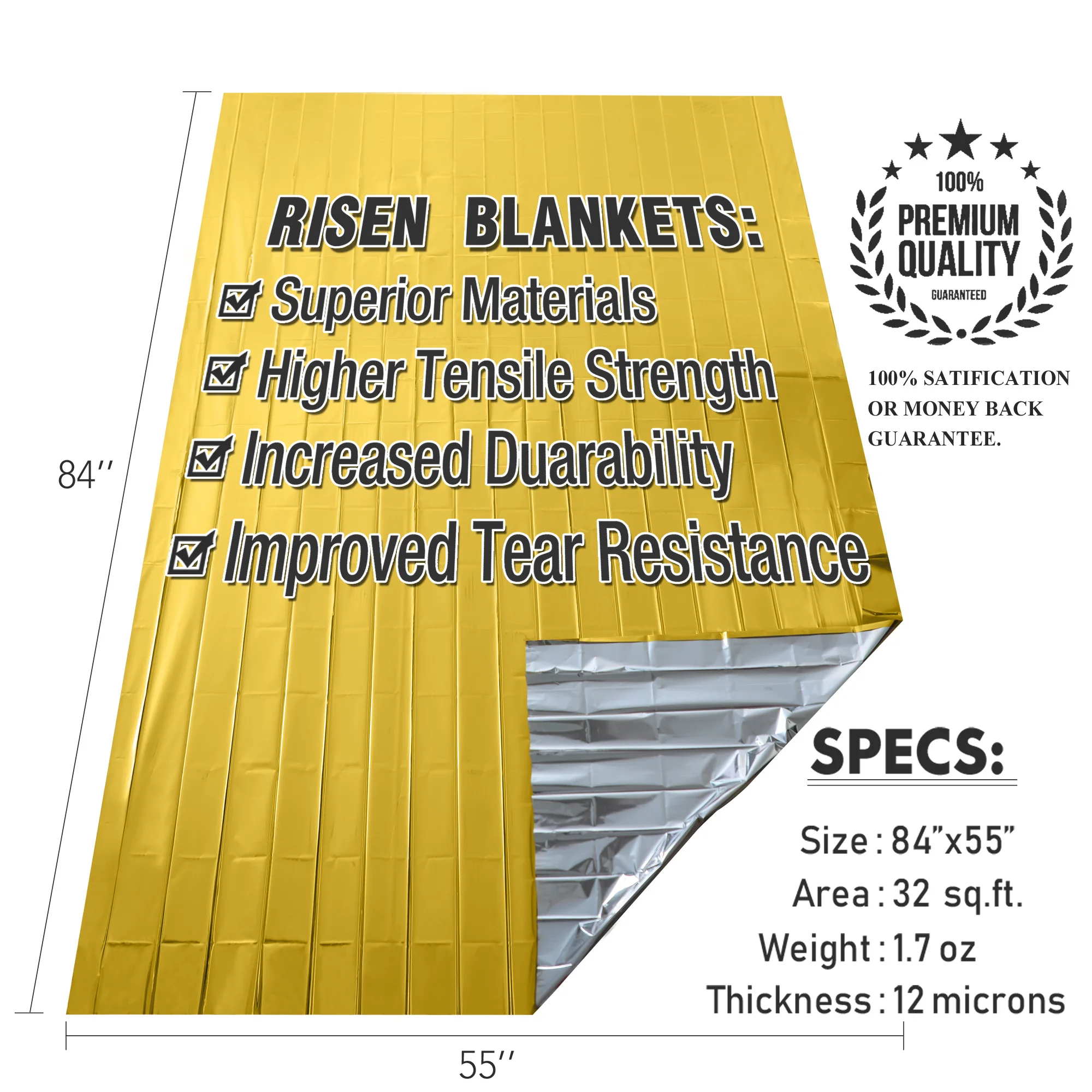 Disposable Foil Mylar Gold Space Folding Rolls Kids Thermal Emergency Warning Rescue Blanket In Guangdong