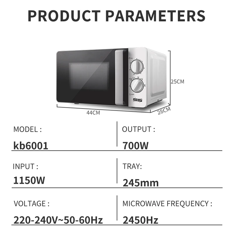 DSP High Quality Custom Micro Wave Digital Countertop Appliances Microwave Oven