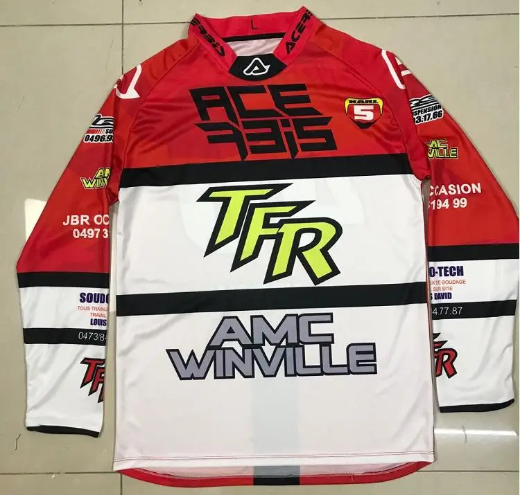 Full color sublimated prints moisture wicking poly mesh RACING BMX Race Jersey