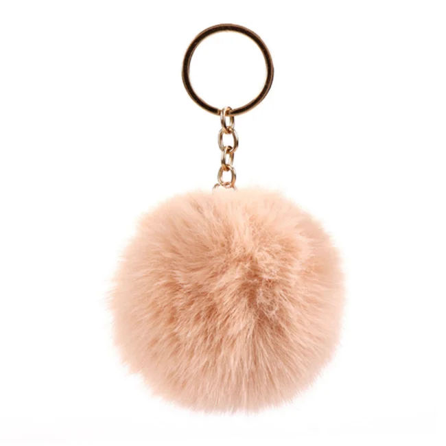 Pom Poms Keychains Faux Rabbit Fur Pompoms Keyring Fluffy Pompoms Keychain