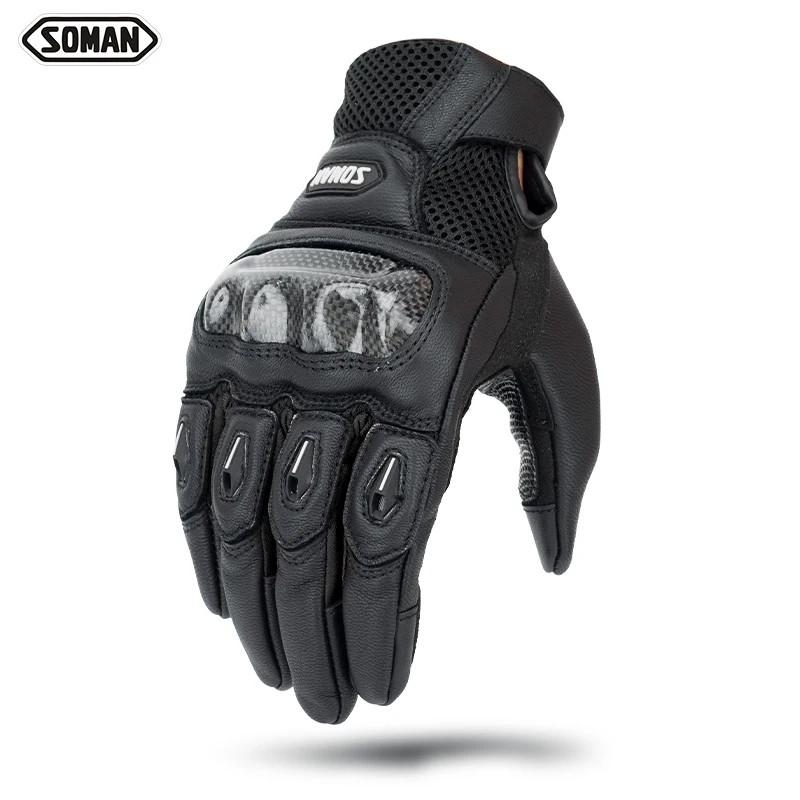 RTS Touch Screen Carbon Fiber suede Leather Moto Riding Glove Men women Motorbike Protective Gear Motocross Gants Luvas MG21