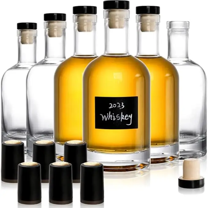 Custom Clear Empty 50/100/500/700/750ml Gin Wine Rum Vodka Whiskey Spirit Liquor glass Bottle With Label