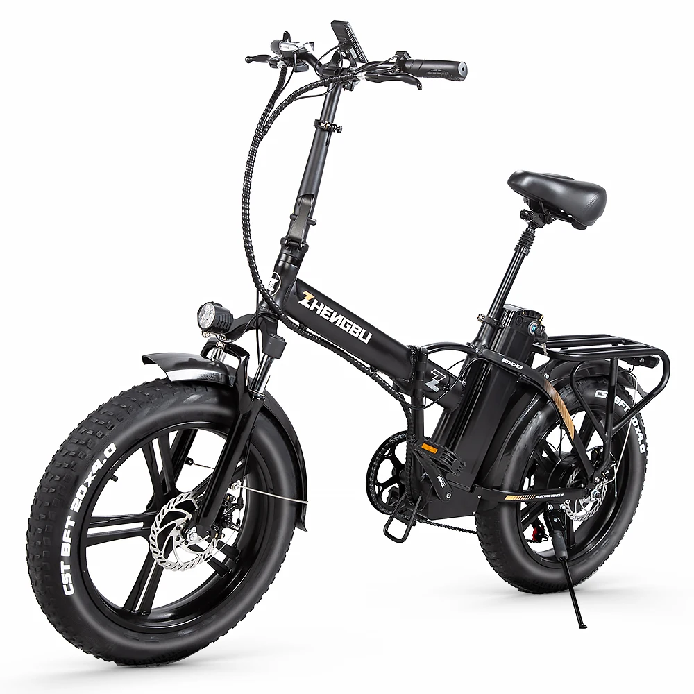 Дешевый ZHENGBU F6 20 дюймов 350 Вт 500 750 36 В 48 в 10 Ач 15 Shimano 7 скоростной складной электрический велосипед с толстыми шинами Электрический