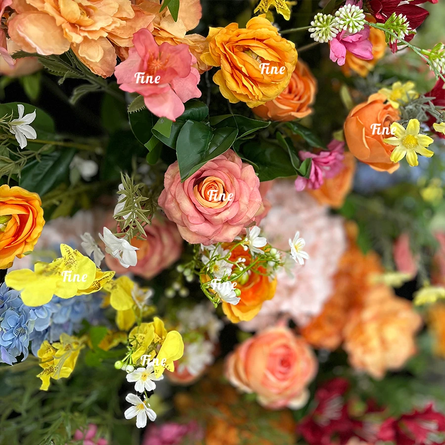 Fine Lilac Rose Flower Arch Various Flowers U-shaped Wedding Arch Silk Flower Wedding Backdrop Decoration