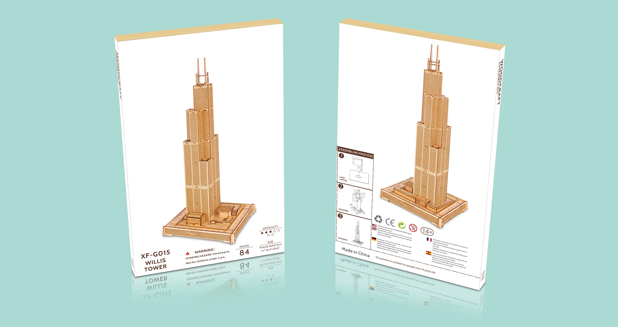 Funny House DIY Educational Wooden WILLIS TOWER Toys For Kids Playing/Training