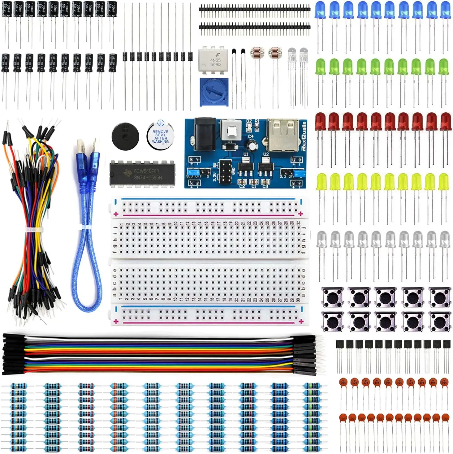 Breadboard Diy Bulk Electronic Component Kit Entry-Level Electronic Production With 555 Pcs Integrated Circuit